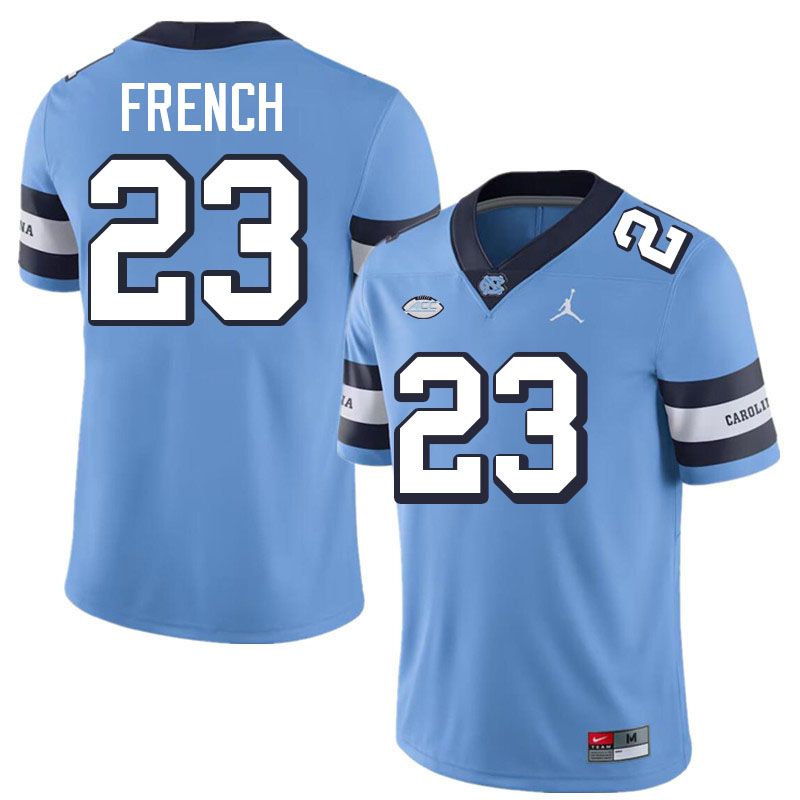 #23 Charleston French North Carolina Tar Heels Jerseys,Apparels,Uniforms Stitched-Throwback Blue